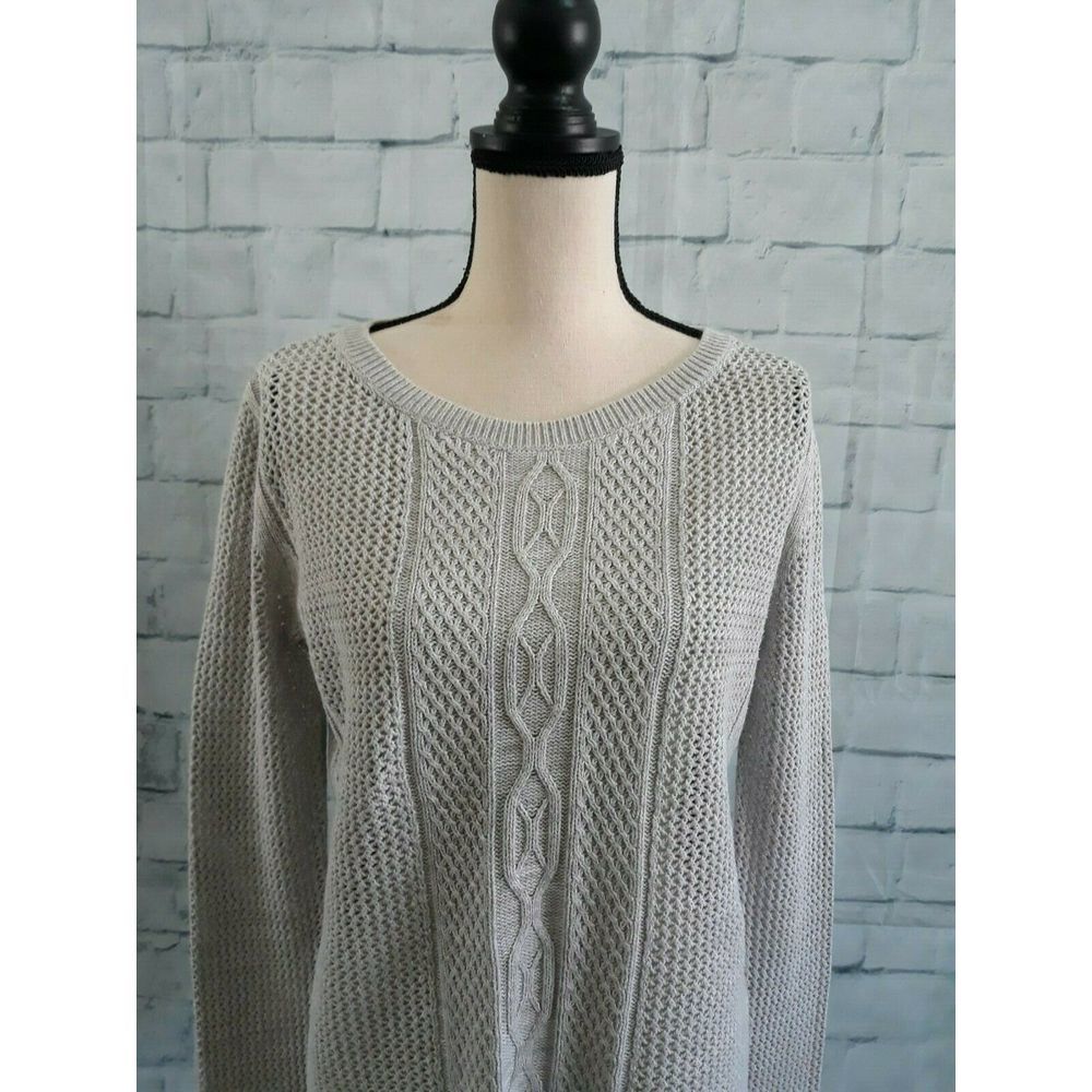 Rubbish Knit Pullover Women's Sweater Gray  Small - Picture 2 of 5